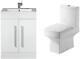 Bathroom Toilet Basin Set White Vanity Sink Storage Unit Furniture