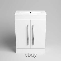 Bathroom Toilet Basin Set White Vanity Sink Storage Unit Furniture