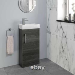 Bathroom Toilet & Basin Sink Vanity Unit Furniture 900mm White Grey Charcoal