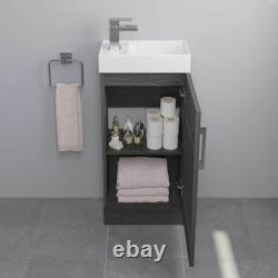 Bathroom Toilet & Basin Sink Vanity Unit Furniture 900mm White Grey Charcoal