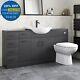 Bathroom Toilet Basin Vanity Unit Combination Laundry Drawer Unit Black 1564mm