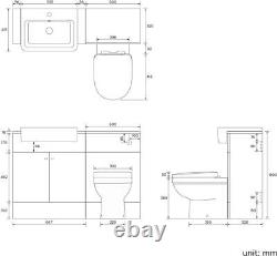 Bathroom Toilet & Combined Basin Vanity Unit BTW Sabrosa Storage Set Oak WC