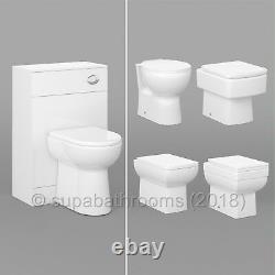 Bathroom Vanity Back to Wall Unit, WC Toilet Pan, Cistern & Seat, All Sizes