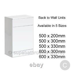 Bathroom Vanity Back to Wall Unit, WC Toilet Pan, Cistern & Seat, All Sizes