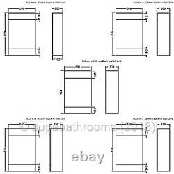 Bathroom Vanity Back to Wall Unit, WC Toilet Pan, Cistern & Seat, All Sizes