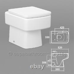 Bathroom Vanity Back to Wall Unit, WC Toilet Pan, Cistern & Seat, All Sizes