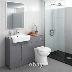 Bathroom Vanity Basin Sink Unit Set Back to Wall Storage Cupboard Furniture