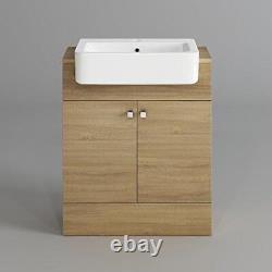 Bathroom Vanity Basin Unit Floor Standing Sink Storage Cabinet White Grey Oak