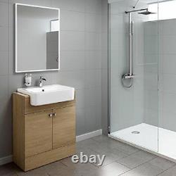 Bathroom Vanity Basin Unit Floor Standing Sink Storage Cabinet White Grey Oak