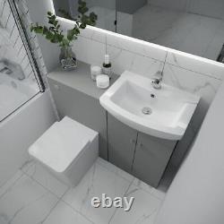 Bathroom Vanity Cabinet AVA WC Toilet Dove Grey Furniture Unit, Cistern Sink
