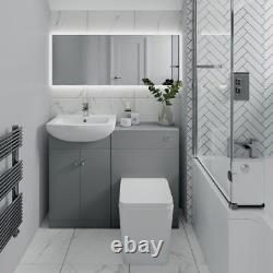 Bathroom Vanity Cabinet AVA WC Toilet Dove Grey Furniture Unit, Cistern Sink