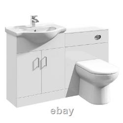 Bathroom Vanity Furniture Set WC Toilet Seat Unit Pan Cistern 1250mm
