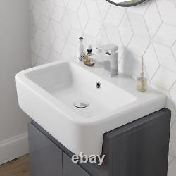 Bathroom Vanity Toilet Storage Shelf Combination Unit Basin Sink White Grey