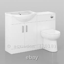 Bathroom Vanity Unit 1150mm Back to Wall WC Toilet 650+500 Sink Basin