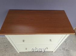 Bathroom Vanity Unit 2 Soft Close Drawers Sage Green With Teak Top