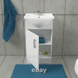 Bathroom Vanity Unit 450mm Basin Sink Cloakroom Furniture Storage Cabinet