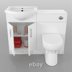 Bathroom Vanity Unit 550mm Basin Sink Linton Back to Wall Toilet Furniture Suite