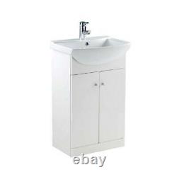 Bathroom Vanity Unit 550mm Cloakroom White Grey Bodega Ceramic Basin Sink Choice