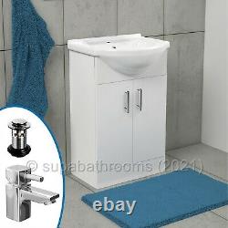 Bathroom Vanity Unit 550mm Sink Basin & Mono Mixer Tap & Waste