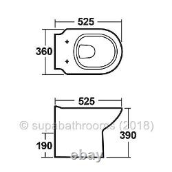 Bathroom Vanity Unit 550mm White Gloss Cloakroom Basin, BTW Unit, WC & Cistern