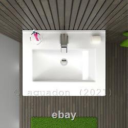 Bathroom Vanity Unit 600 2 Drawer Floor Standing Gloss White Atara