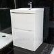Bathroom Vanity Unit 600 Floor Standing Drawer Cabinet Smile Deluxe Gloss White