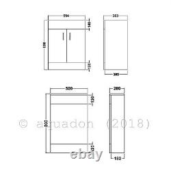 Bathroom Vanity Unit 600mm 2 Door Turin Sink Basin BTW Toilet Seat Cistern Suite