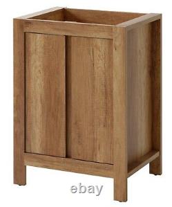 Bathroom Vanity Unit 600mm 60cm Floor Standing Cabinet Classic Oak Finish Effect