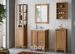 Bathroom Vanity Unit 600mm 60cm Floor Standing Cabinet Classic Oak Finish Effect