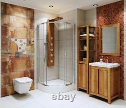 Bathroom Vanity Unit 600mm 60cm Floor Standing Cabinet Classic Oak Finish Effect