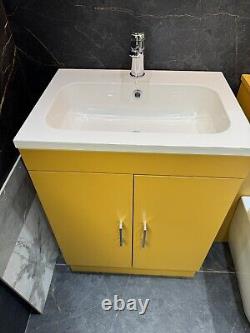 Bathroom Vanity Unit 600mm And 500mm Wc Unit In Yellow