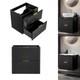 Bathroom Vanity Unit 600mm Black Modern Drawer Wall Floating Ribbed Fluted Adet
