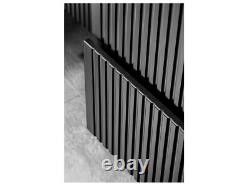 Bathroom Vanity Unit 600mm Black Modern Drawer Wall Floating Ribbed Fluted Adet