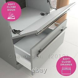 Bathroom Vanity Unit 600mm Edon Grey Storage Cabinet Furniture Door & Drawer