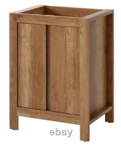 Bathroom Vanity Unit 600mm Floor Standing 60cm Sink Cabinet Oak Effect Class