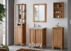 Bathroom Vanity Unit 600mm Floor Standing 60cm Sink Cabinet Oak Effect Class