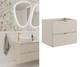 Bathroom Vanity Unit 600mm Wall Cabinet Floating 2 Drawer Cashmere Beige Dalia