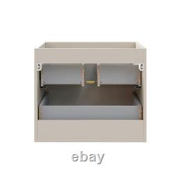 Bathroom Vanity Unit 600mm Wall Cabinet Floating 2 Drawer Cashmere Beige Dalia