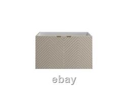 Bathroom Vanity Unit 600mm Wall Cabinet Floating Ribbed Fluted Door Beige Cara