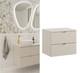 Bathroom Vanity Unit 60cm Wall Countertop Floating 2 Drawer Cashmere Beige Dalia