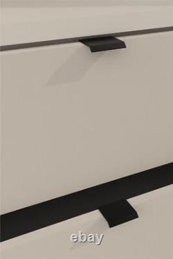 Bathroom Vanity Unit 60cm Wall Countertop Floating 2 Drawer Cashmere Beige Dalia