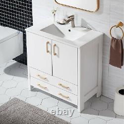 Bathroom Vanity Unit 60mm White Cloakroom Basin Sink Door Drawer Storage Cabinet