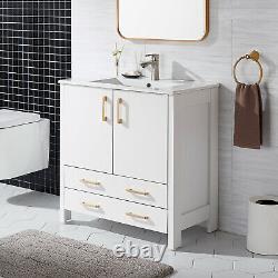 Bathroom Vanity Unit 60mm White Cloakroom Basin Sink Door Drawer Storage Cabinet