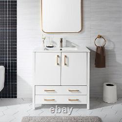 Bathroom Vanity Unit 60mm White Cloakroom Basin Sink Door Drawer Storage Cabinet