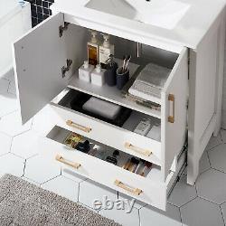 Bathroom Vanity Unit 60mm White Cloakroom Basin Sink Door Drawer Storage Cabinet