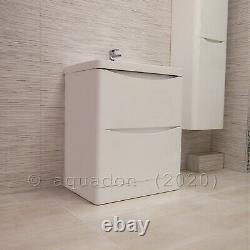 Bathroom Vanity Unit 700 2 Drawer Cabinet Basin Storage White Gloss Smile