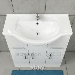 Bathroom Vanity Unit 750mm Basin Sink Cloakroom Furniture Storage Cabinet
