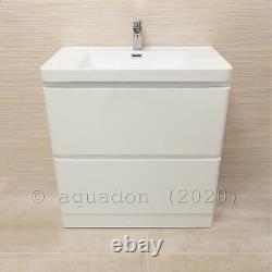Bathroom Vanity Unit 800 Floor Standing Cabinet Furniture White Gloss Aria