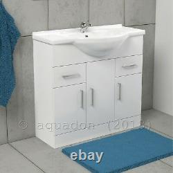 Bathroom Vanity Unit 850mm Basin Sink Cloakroom Furniture Storage Cabinet