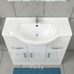 Bathroom Vanity Unit 850mm Basin Sink Cloakroom Furniture Storage Cabinet